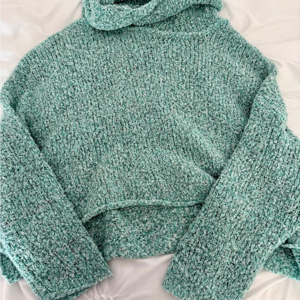 Free People Cozy Turtleneck Sweater in Aqua Star Size S
